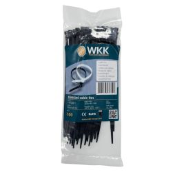 WKK - Kunststof kabelbinders - Voor universeel gebruik - Straight tail - Zwart - 200x4,8mm - 100 stuks