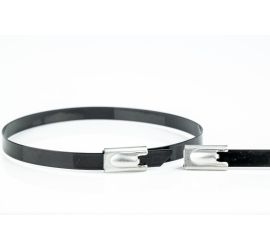 WKK - RVS kabelbinders - Gecoat - AISI 304 - Zwart (UV bestendig) - 450x7,9mm - 100 stuks