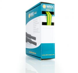 Een minibox met een rol geel/groene H-2F(Y/G) dunwandige krimpkous