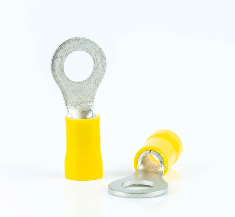 Cimco geïsoleerde vorkkabelschoen recht geel 4-6mm2 - gat M8 per 100