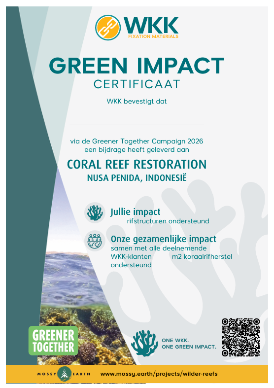 Voorbeeld van het persoonlijke Green Impact Certificate van WKK